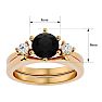 1 1/2 Carat Black Diamond Solitaire Ring With 1/5 Carat Enhancer In 14 Karat Yellow Gold Image-5