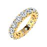 4 Carat Round Diamond Eternity Ring In 14 Karat Yellow Gold, Ring Size 4 Image-2