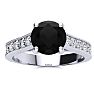 2 Carat Round Shape Black Diamond Engagement Ring In 14 Karat White Gold Image-1