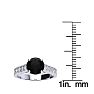 2 Carat Round Shape Black Diamond Engagement Ring In 14 Karat White Gold Image-5