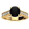 2 Carat Round Shape Black Diamond Engagement Ring In 14 Karat Yellow Gold Image-1