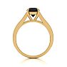 2 Carat Round Shape Black Diamond Engagement Ring In 14 Karat Yellow Gold Image-3