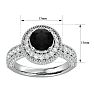 2 3/4 Carat Black Diamond Halo Engagement Ring In 14 Karat Yellow Gold Image-5