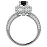1 3/4 Carat Black Diamond Halo Engagement Ring In 14 Karat White Gold Image-3