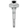 1 3/4 Carat Black Diamond Halo Engagement Ring In 14 Karat White Gold Image-4