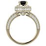 1 3/4 Carat Black Diamond Halo Engagement Ring In 14 Karat Yellow Gold Image-3
