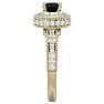 1 3/4 Carat Black Diamond Halo Engagement Ring In 14 Karat Yellow Gold Image-4