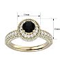 1 3/4 Carat Black Diamond Halo Engagement Ring In 14 Karat Yellow Gold Image-5