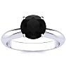 1 1/2 Carat Black Diamond Solitaire Engagement Ring In 14 Karat White Gold Image-1