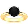 1 1/2 Carat Black Diamond Solitaire Engagement Ring In 14 Karat Yellow Gold Image-1