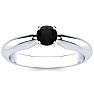 1/4 Carat Black Diamond Solitaire Engagement Ring In 14 Karat White Gold Image-1