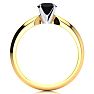 1/4 Carat Black Diamond Solitaire Engagement Ring In 14 Karat Yellow Gold Image-2
