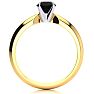 3/4 Carat Black Diamond Solitaire Engagement Ring In 14 Karat Yellow Gold Image-2