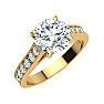 2 1/2 Carat Round Diamond Engagement Ring With 2 Carat Center Diamond In 14K Yellow Gold Image-2