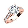 2 1/2 Carat Round Diamond Engagement Ring With 2 Carat Center Diamond In 14K Rose Gold Image-2