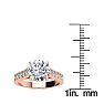 2 1/2 Carat Round Diamond Engagement Ring With 2 Carat Center Diamond In 14K Rose Gold Image-5