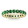 5 Carat Round Emerald Eternity Ring In 14 Karat Yellow Gold, Ring Size 6.5 Image-1
