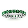 5 Carat Round Emerald Eternity Ring In Platinum, Ring Size 8 Image-1