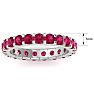 5 Carat Round Ruby Eternity Ring In 14 Karat White Gold, Ring Size 4 Image-5