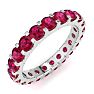 5 Carat Round Ruby Eternity Ring In 14 Karat White Gold, Ring Size 7 Image-2