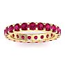 5 Carat Round Ruby Eternity Ring In 14 Karat Yellow Gold, Ring Size 6 Image-1
