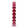 5 Carat Round Ruby Eternity Ring In 14 Karat Yellow Gold, Ring Size 7 Image-4