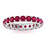 5 Carat Round Ruby Eternity Ring In Platinum, Ring Size 9.5 Image-1