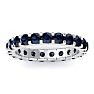 5 Carat Round Sapphire Eternity Ring In 14 Karat White Gold, Ring Size 7 Image-1