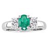 1.50ct Colombian Emerald and Diamond Ring in 14k White Gold Image-1