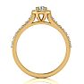 Moissanite Engagement Ring; 1/2 Carat Round Shape Halo Moissanite Engagement Ring In 14 Karat Yellow Gold Image-3