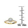 Moissanite Engagement Ring; 1/2 Carat Round Shape Halo Moissanite Engagement Ring In 14 Karat Yellow Gold Image-6