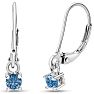 1/5 Carat Blue Diamond Leverback Earrings In Sterling Silver, 1/2 Inch Image-1