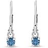 1/5 Carat Blue Diamond Leverback Earrings In Sterling Silver, 1/2 Inch Image-2