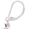 1/5 Carat Created Ruby Leverback Earrings In Sterling Silver, 1/2 Inch Image-4