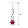 1/5 Carat Created Ruby Leverback Earrings In Sterling Silver, 1/2 Inch Image-5