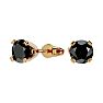 1 Carat Black Moissanite Screw Back Stud Earrings In 14K Yellow Gold  Image-1
