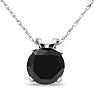 1 Carat Black Moissanite Necklace in Solid 14K White Gold Image-1