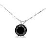2 Carat Round Brilliant Black Moissanite Necklace in 14 Karat White Gold Image-2