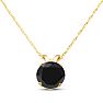 2 Carat Round Brilliant Black Moissanite Necklace in 14 Karat Yellow Gold Image-4