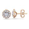 2 1/2 Carat Lab Grown Diamond Halo Stud Earrings In 14 Karat Rose Gold Image-1