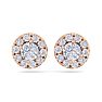 2 1/2 Carat Lab Grown Diamond Halo Stud Earrings In 14 Karat Rose Gold Image-2