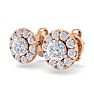 2 1/2 Carat Lab Grown Diamond Halo Stud Earrings In 14 Karat Rose Gold Image-3