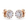 2 1/2 Carat Lab Grown Diamond Halo Stud Earrings In 14 Karat Rose Gold Image-4