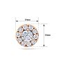 2 1/2 Carat Lab Grown Diamond Halo Stud Earrings In 14 Karat Rose Gold Image-5