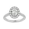 1 3/4 Carat Oval Shape Halo Lab grown Diamond Engagement Ring In 14 Karat White Gold Image-1