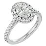 1 3/4 Carat Oval Shape Halo Lab grown Diamond Engagement Ring In 14 Karat White Gold Image-2