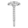 1 3/4 Carat Oval Shape Halo Lab grown Diamond Engagement Ring In 14 Karat White Gold Image-4