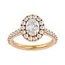 1 3/4 Carat Oval Shape Halo Lab grown Diamond Engagement Ring In 14 Karat Yellow Gold Image-1