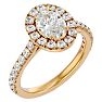 1 3/4 Carat Oval Shape Halo Lab grown Diamond Engagement Ring In 14 Karat Yellow Gold Image-2
