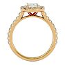 1 3/4 Carat Oval Shape Halo Lab grown Diamond Engagement Ring In 14 Karat Yellow Gold Image-3